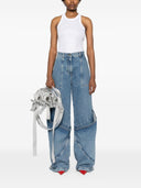 Il top di cotone abbellito di Attico Strass