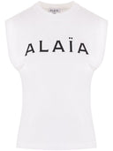 Alaia Logo Baumwoll -T -Shirt