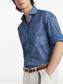 Brunello Cucinelli Slim Fit Cotton Shirt With Paisley Print
