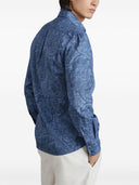 Brunello Cucinelli Slim Fit Cotton Shirt With Paisley Print