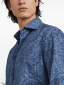 Brunello Cucinelli Slim Fit Cotton Shirt With Paisley Print