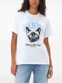 Ganni Cat Cotton T Shirt