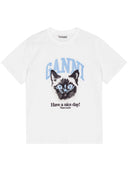Ganni Cat Cotton T Shirt