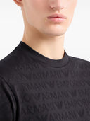 Emporio Armani Allover Logo Cotton T Shirt