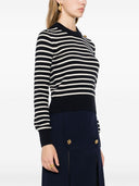 Ami Paris Cotton Blend Striped Sweater
