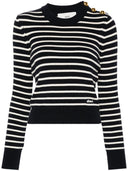 Ami Paris Cotton Blend Striped Sweater