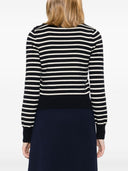 Ami Paris Cotton Blend Striped Sweater