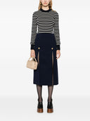 Ami Paris Cotton Blend Striped Sweater