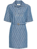 Fendi Ff Chambray Short Dress
