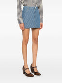 Fendi Ff Chambray Mini Skirt
