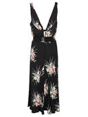 Prada Orchid Print Midi Dress