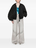 I jeans di cotone in denim a gamba larga Attico