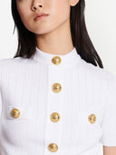 Balmain geknöpfte gekrupfte Strickjacke