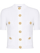 Balmain geknöpfte gekrupfte Strickjacke