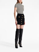 Balmain geknöpfter gestreckter Strickrock