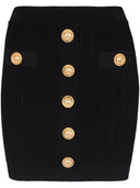 Balmain geknöpfter gestreckter Strickrock