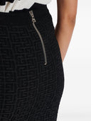 Balmain Monogram Glitter Midi Skirt