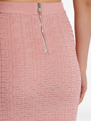 Balmain Monogram Glitter Midi Skirt