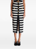 Balmain Buttoned Striped Long Skirt