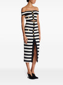 Balmain Buttoned Striped Long Skirt