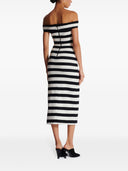 Balmain Buttoned Striped Long Skirt