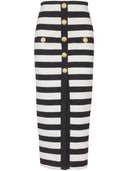 Balmain Buttoned Striped Long Skirt