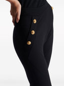 Balmain Cotton Blend Buttoned Leggings