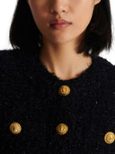 Balmain Buttoned Tweed Short Jacket