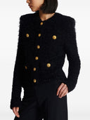 Balmain Buttoned Tweed Short Jacket