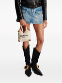 Balmain B Army Mini Canvas And Leather Handbag