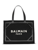 Balmain B Armee mittelgroße Leinwand und Ledertasche