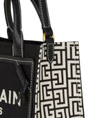 Balmain B Army Small Canvas And Leather Tote Bag