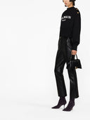 Balmain Logo Organic Cotton Cropped Sweatshirt