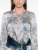 Pierre Louis Mascia Printed Silk Long Dress