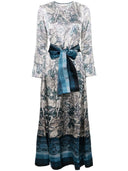 Pierre Louis Mascia Printed Silk Long Dress