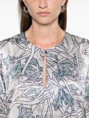 Pierre Louis Mascia Printed Silk Long Dress