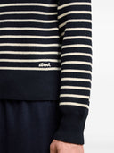 Ami Paris Wool and Cotton Blend Sailor Sweater