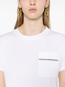 Brunello Cucinelli Cotton T Shirt z kieszenią