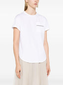 Brunello Cucinelli Cotton T Shirt z kieszenią