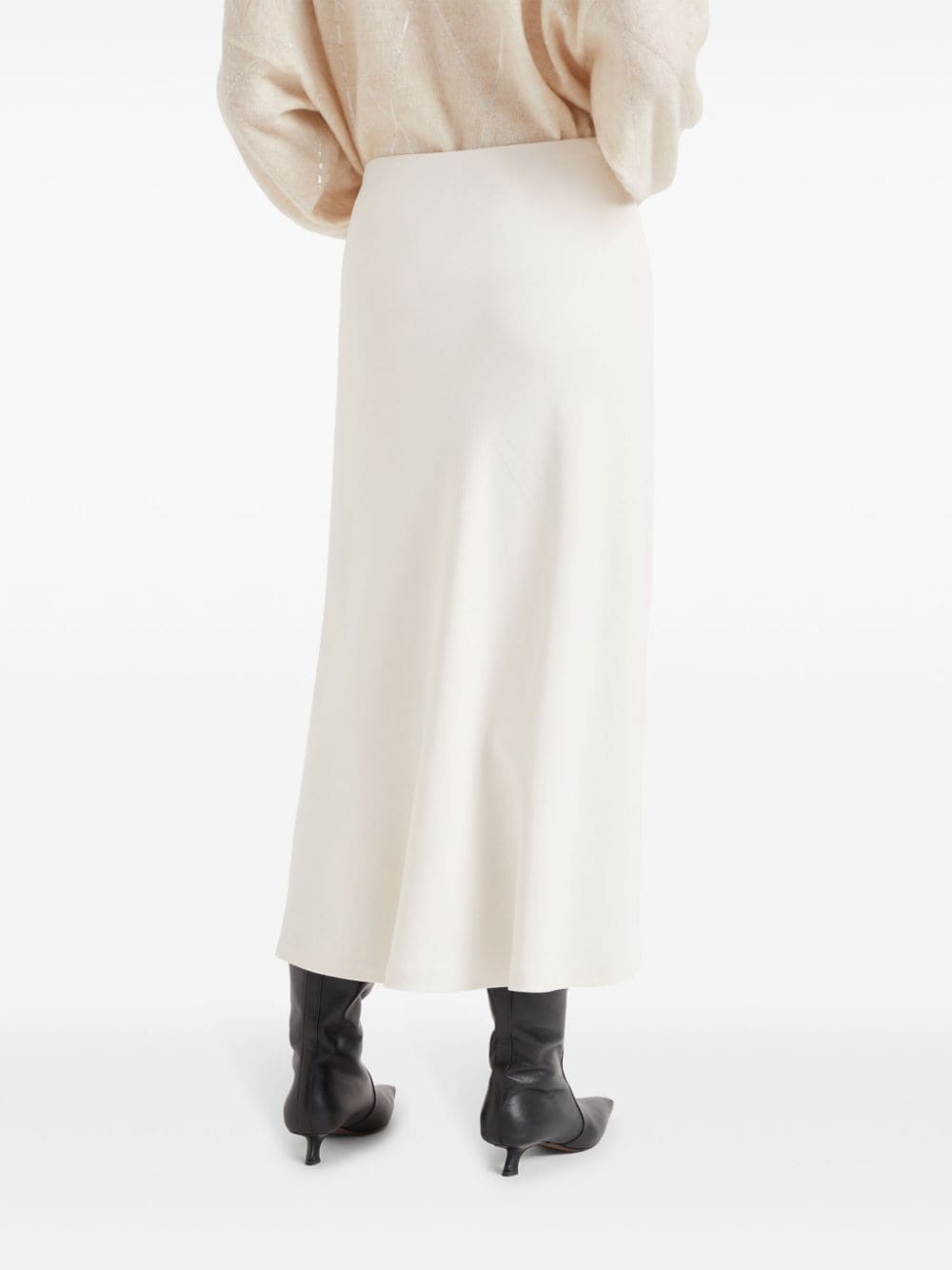 Brunello Cucinelli Viscose Twill Flute Skirt