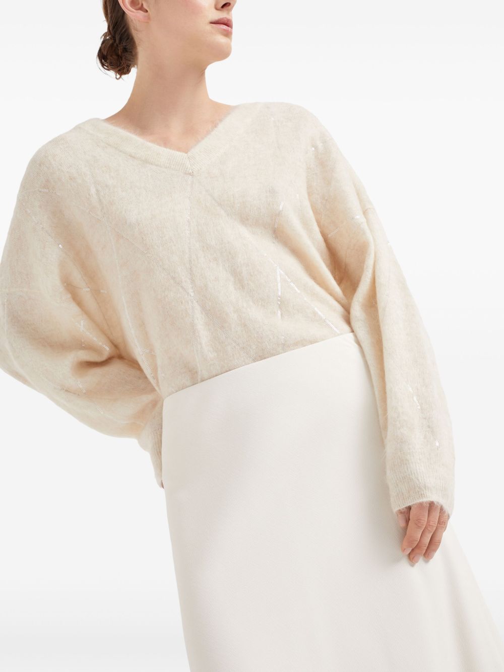 Brunello Cucinelli Viscose Twill Flute Skirt