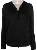 Brunello Cucinelli Hoodie Sweater With Shiny Detailed Zip