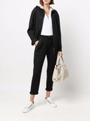 Brunello Cucinelli Hoodie Sweater With Shiny Detailed Zip