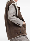 Brunello Cucinelli Shearling Sleeveless Biker Jacket