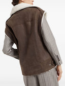 Brunello Cucinelli Shearling Sleeveless Biker Jacket