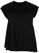 Sacai Pleated Cotton T Shirt