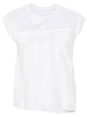 Sacai Pleated Cotton T Shirt