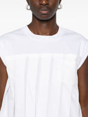 Sacai Pleated Cotton T Shirt