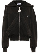 La felpa con cappuccio di cotone del logo Attico