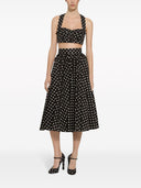 Dolce & Gabbana Dots Print Cotton Skirt